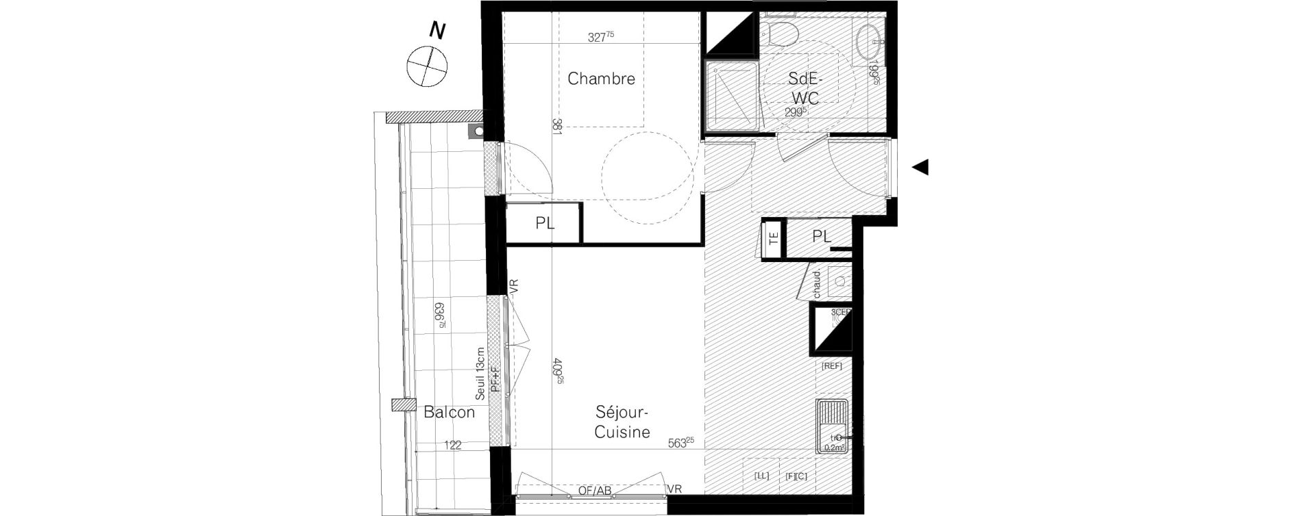 Appartement T2 de 44,87 m2 &agrave; Rennes Saint-martin