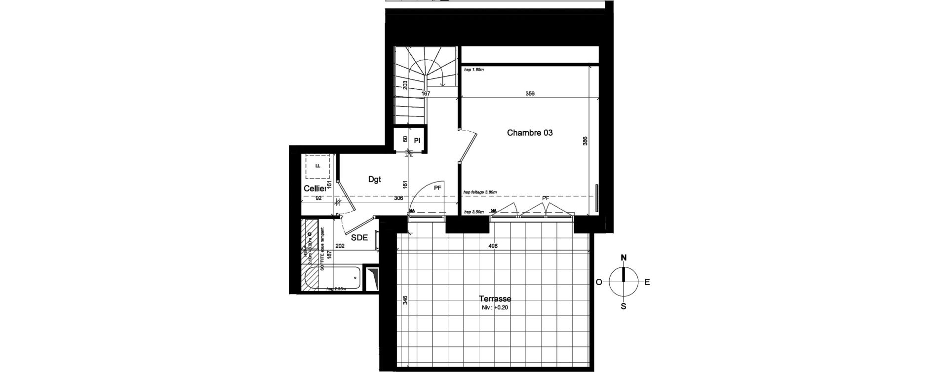 Duplex T4 de 83,98 m2 &agrave; Rennes Sacr&eacute; coeurs