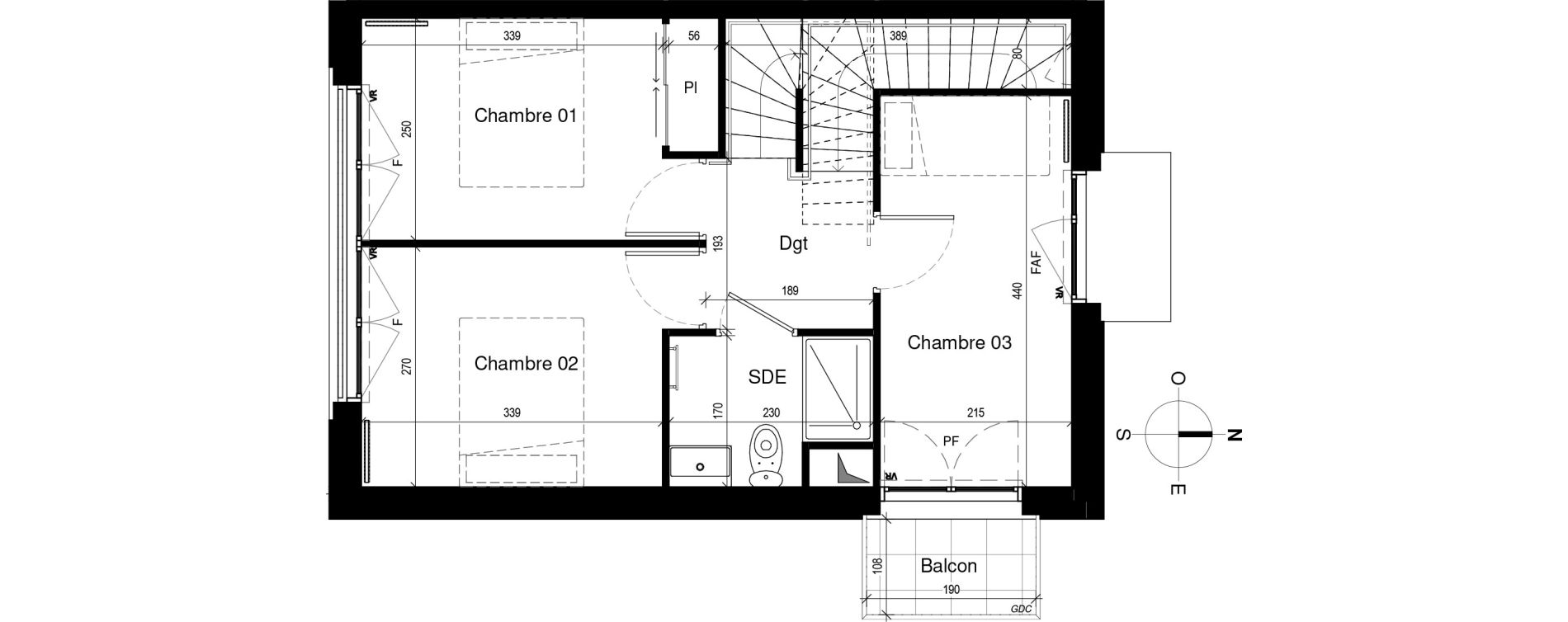 Maison T5 de 91,81 m2 &agrave; Rennes Sacr&eacute; coeurs