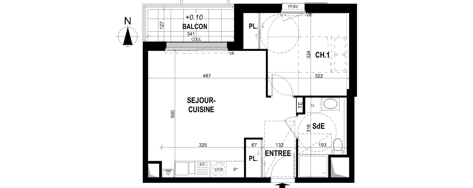 Appartement T2 de 43,49 m2 &agrave; Saint-Erblon Centre