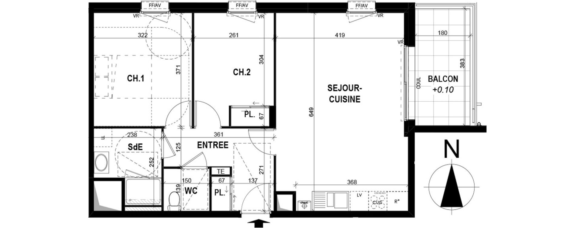 Appartement T3 de 62,56 m2 &agrave; Saint-Erblon Centre