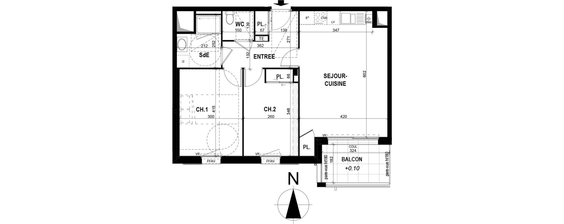 Appartement T3 de 62,11 m2 &agrave; Saint-Erblon Centre