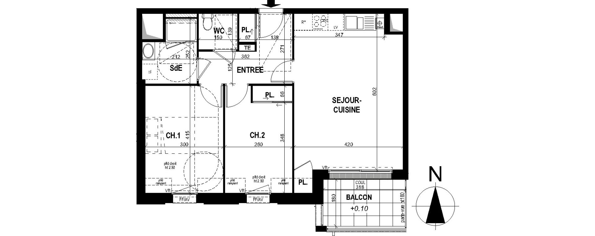 Appartement T3 de 62,22 m2 &agrave; Saint-Erblon Centre