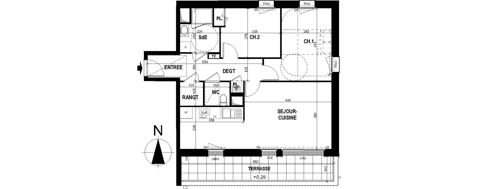 Appartement T3 de 67,27 m2 &agrave; Saint-Erblon Centre