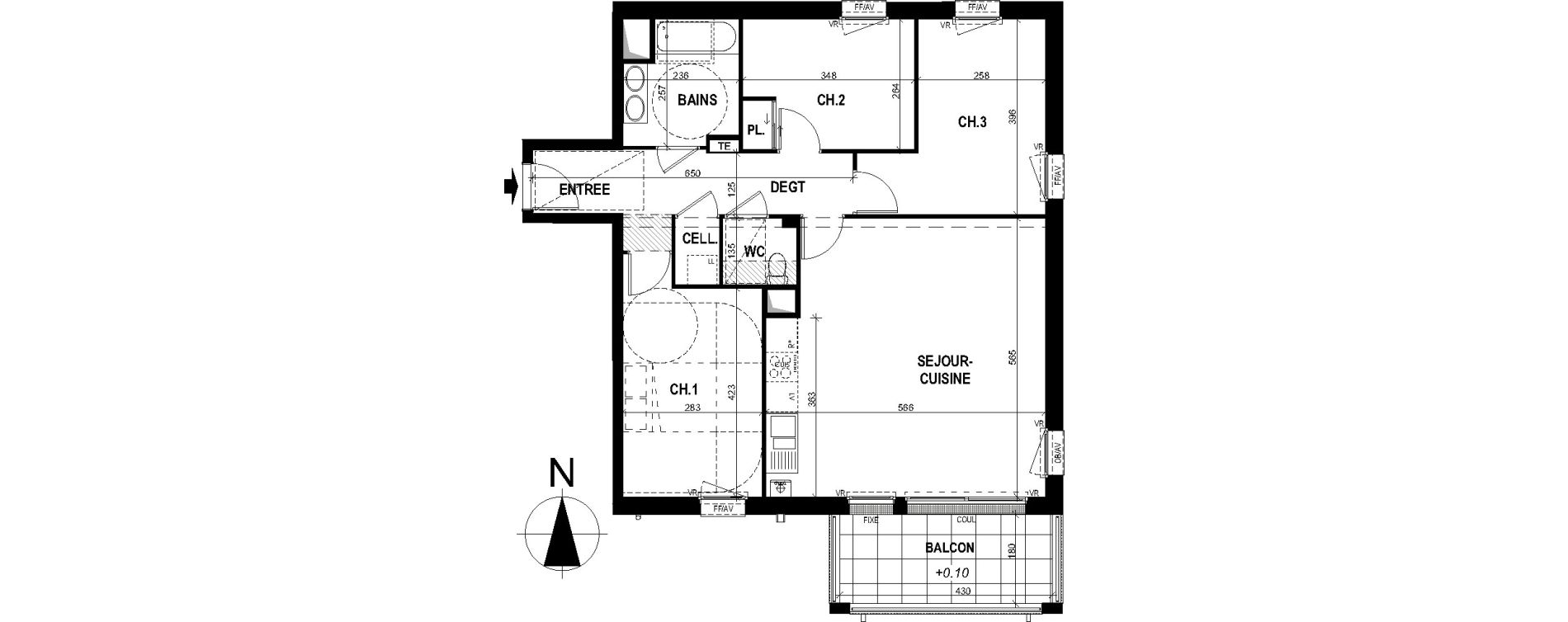 Appartement T4 de 81,62 m2 &agrave; Saint-Erblon Centre