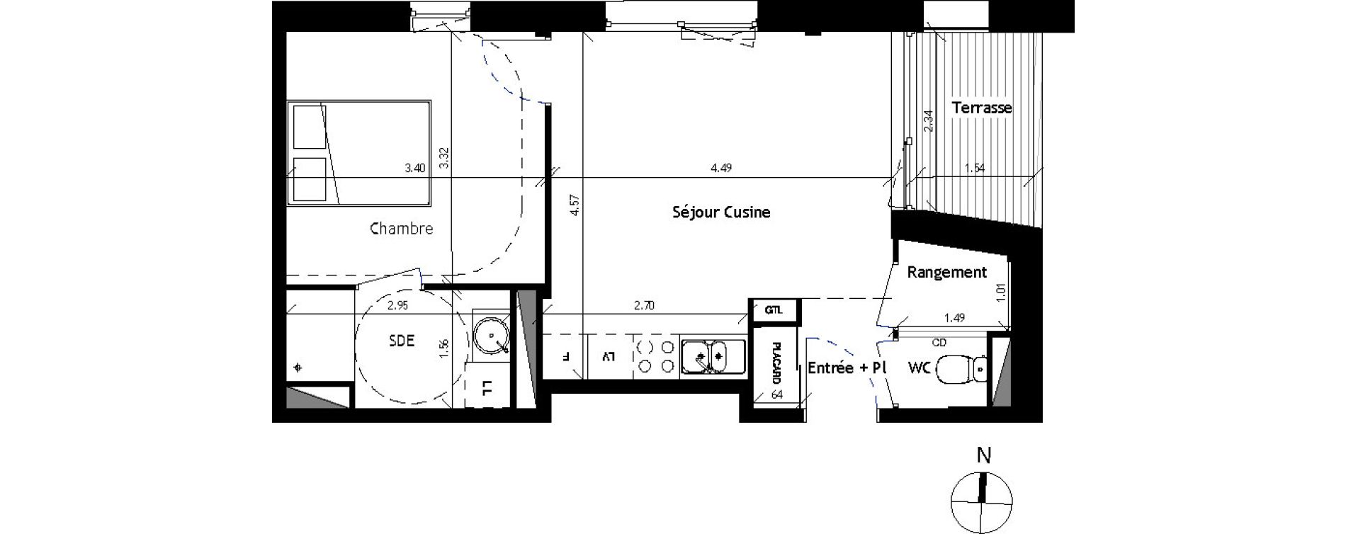 Appartement T2 de 39,44 m2 &agrave; Saint-Erblon Les leuzi&egrave;res