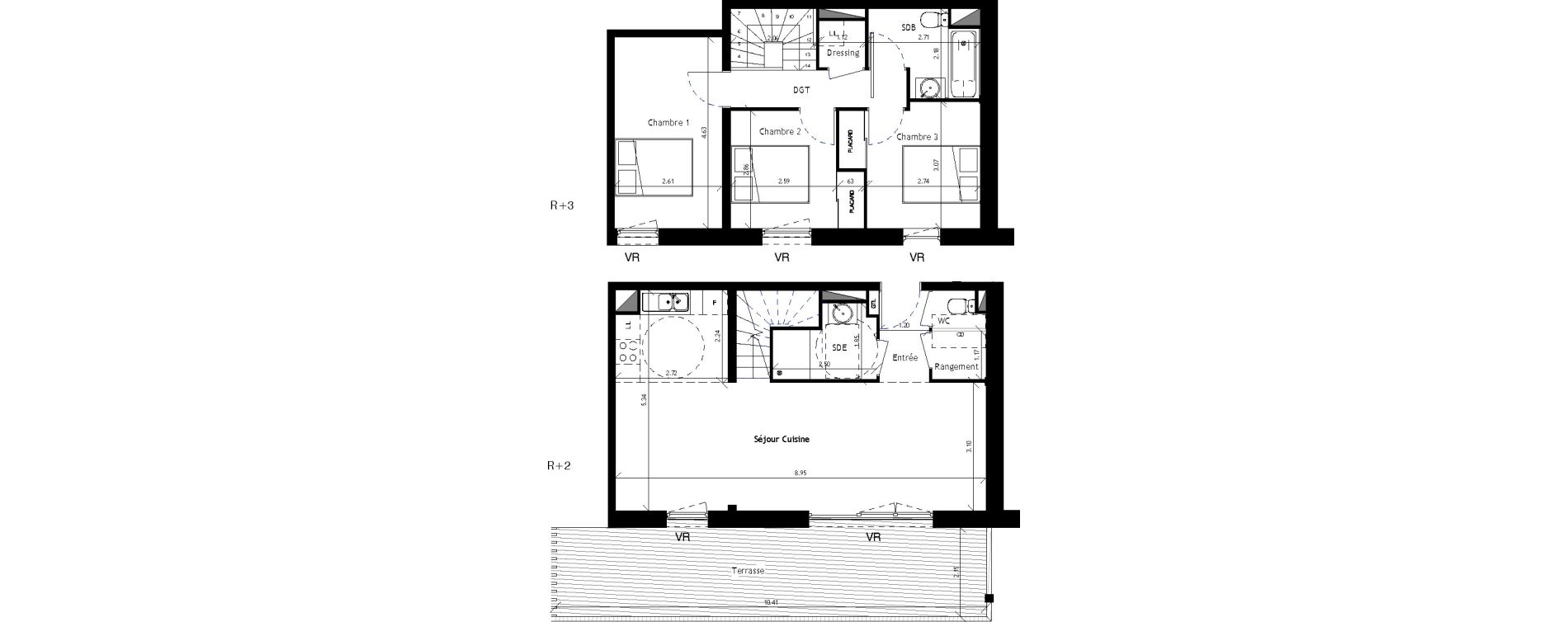 Duplex T4 de 81,65 m2 &agrave; Saint-Erblon Les leuzi&egrave;res