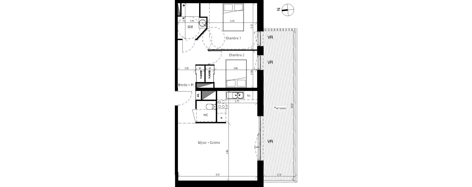 Appartement T3 de 60,14 m2 &agrave; Saint-Erblon Les leuzi&egrave;res