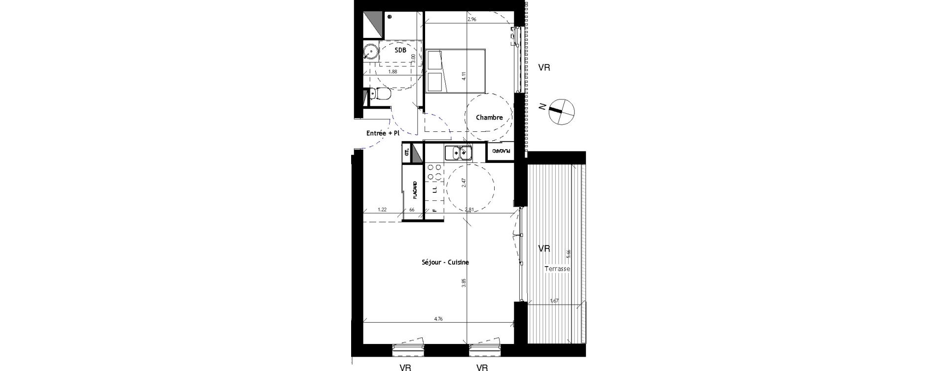 Appartement T2 de 48,02 m2 &agrave; Saint-Erblon Les leuzi&egrave;res