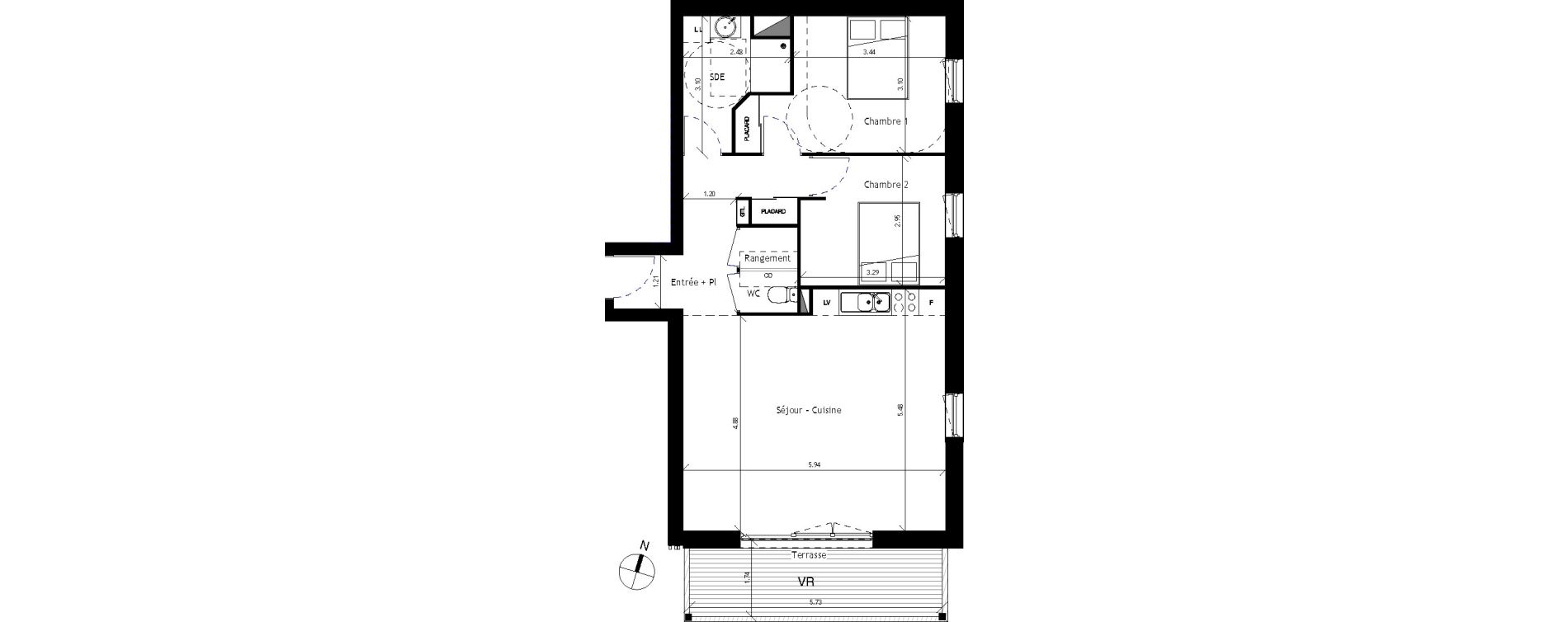 Appartement T3 de 68,72 m2 &agrave; Saint-Erblon Les leuzi&egrave;res