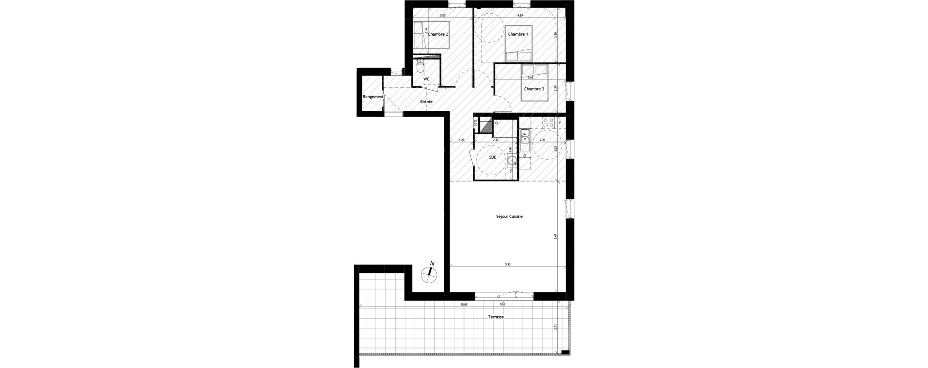 Appartement T4 de 96,26 m2 &agrave; Saint-Erblon Les leuzi&egrave;res