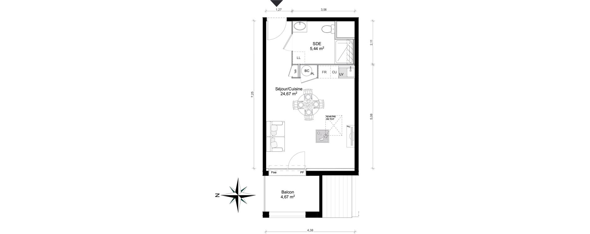 Appartement T1 de 30,11 m2 &agrave; Saint-Erblon Centre