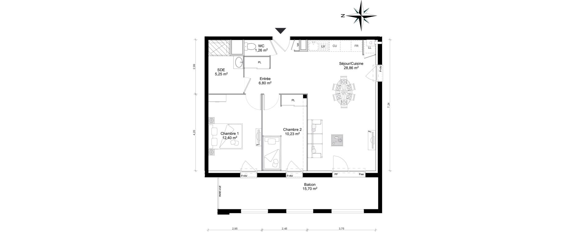 Appartement T3 de 64,80 m2 &agrave; Saint-Erblon Centre