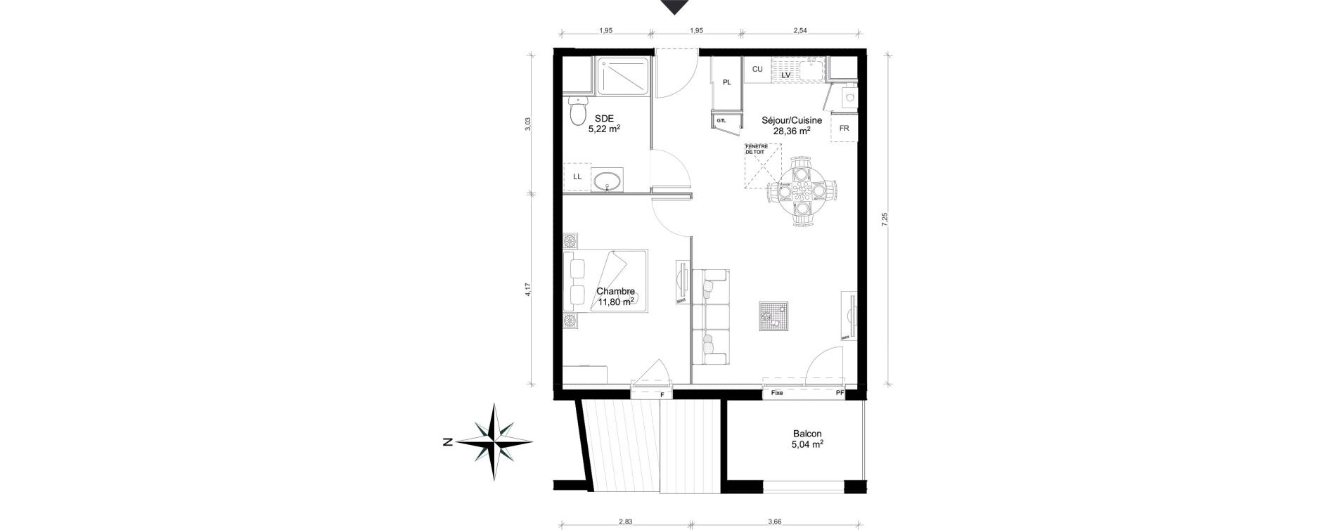 Appartement T2 de 45,38 m2 &agrave; Saint-Erblon Centre