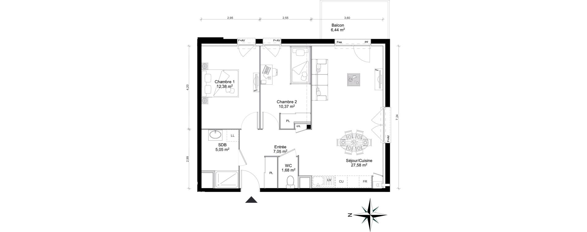 Appartement T3 de 64,11 m2 &agrave; Saint-Erblon Centre