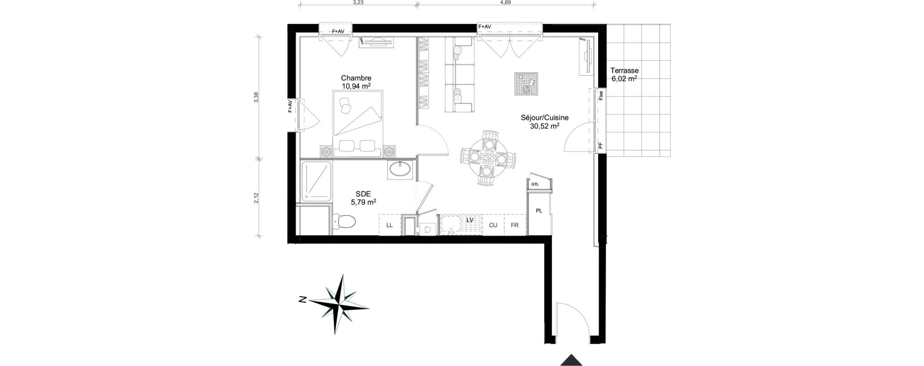 Appartement T2 de 47,25 m2 &agrave; Saint-Erblon Centre