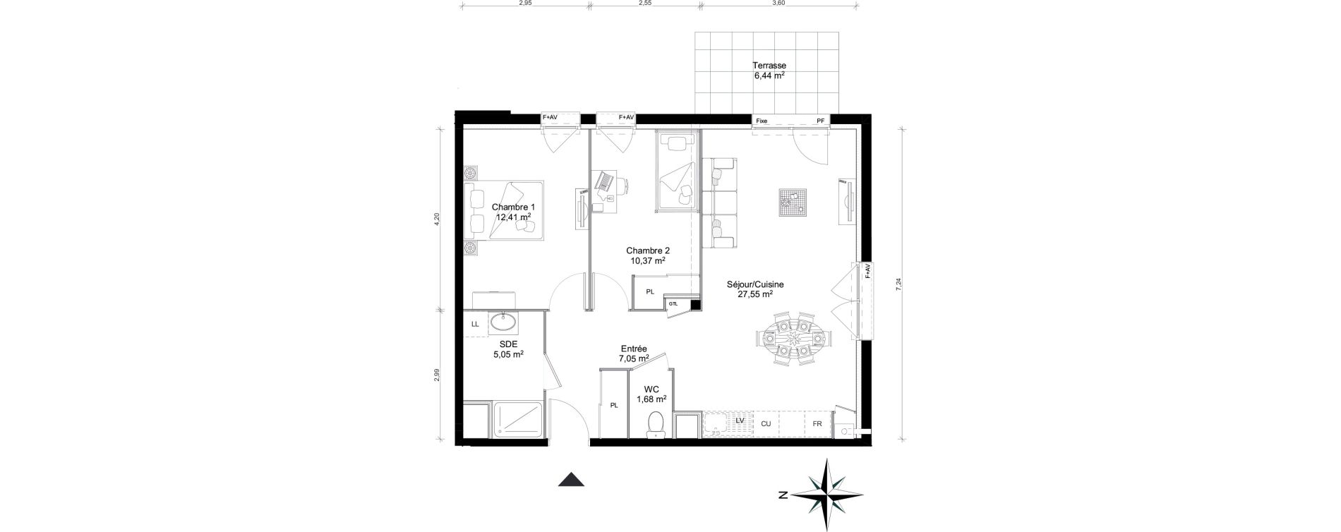 Appartement T3 de 64,11 m2 &agrave; Saint-Erblon Centre