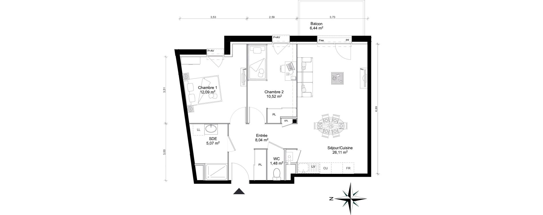 Appartement T3 de 63,31 m2 &agrave; Saint-Erblon Centre