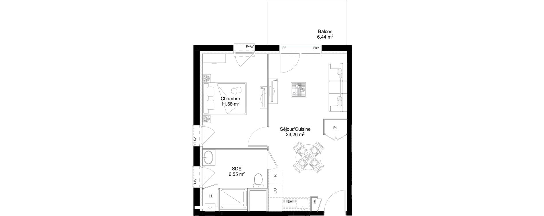 Appartement T2 de 41,49 m2 &agrave; Saint-Erblon Centre