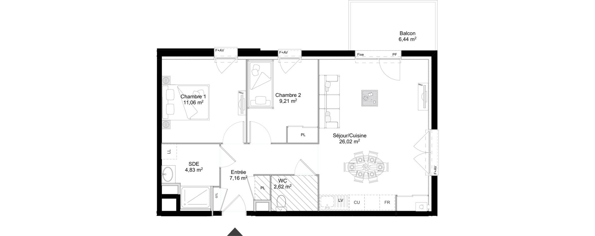 Appartement T3 de 60,90 m2 &agrave; Saint-Erblon Centre