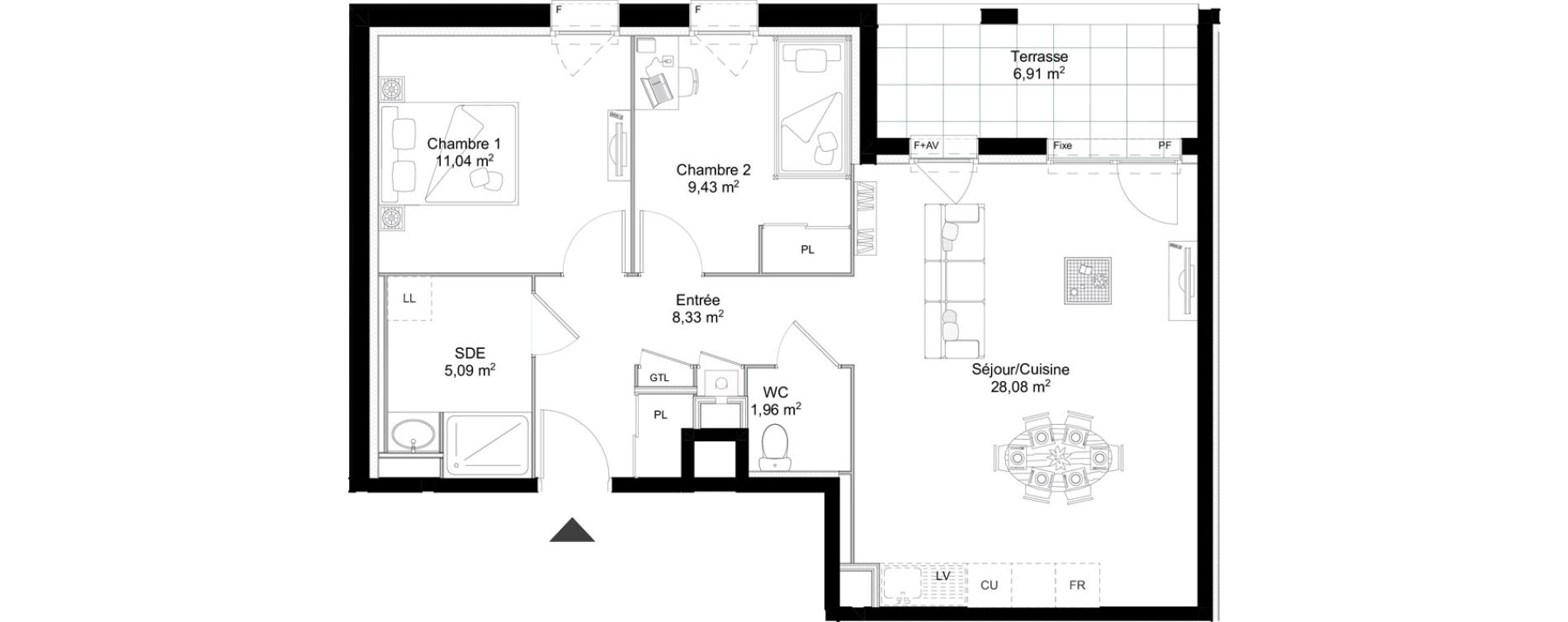 Appartement T3 de 63,93 m2 &agrave; Saint-Erblon Centre