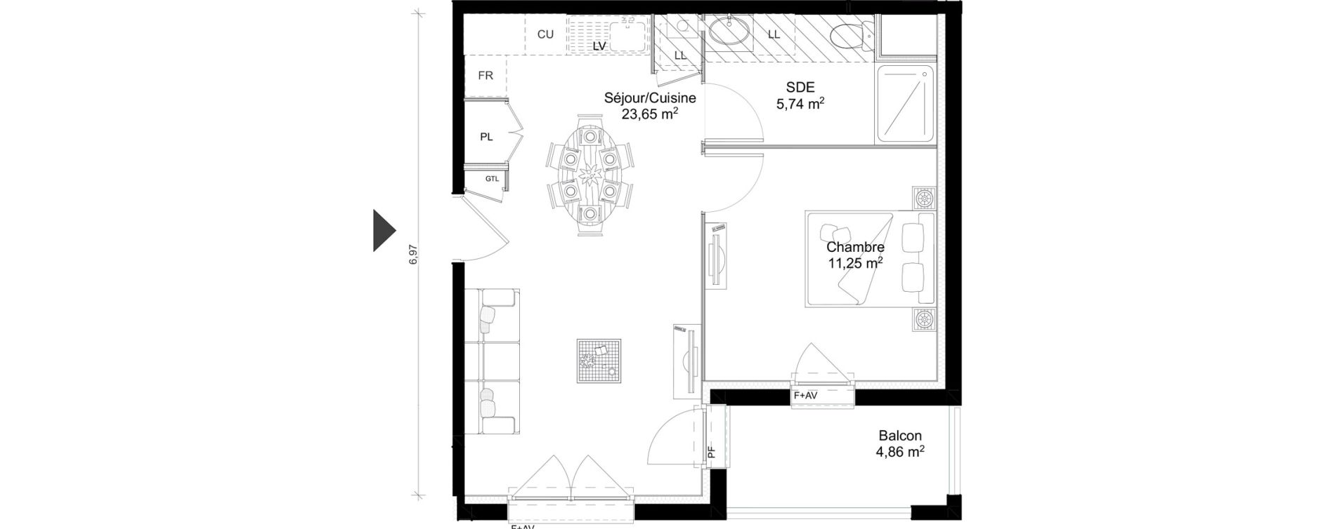 Appartement T2 de 40,64 m2 &agrave; Saint-Erblon Centre