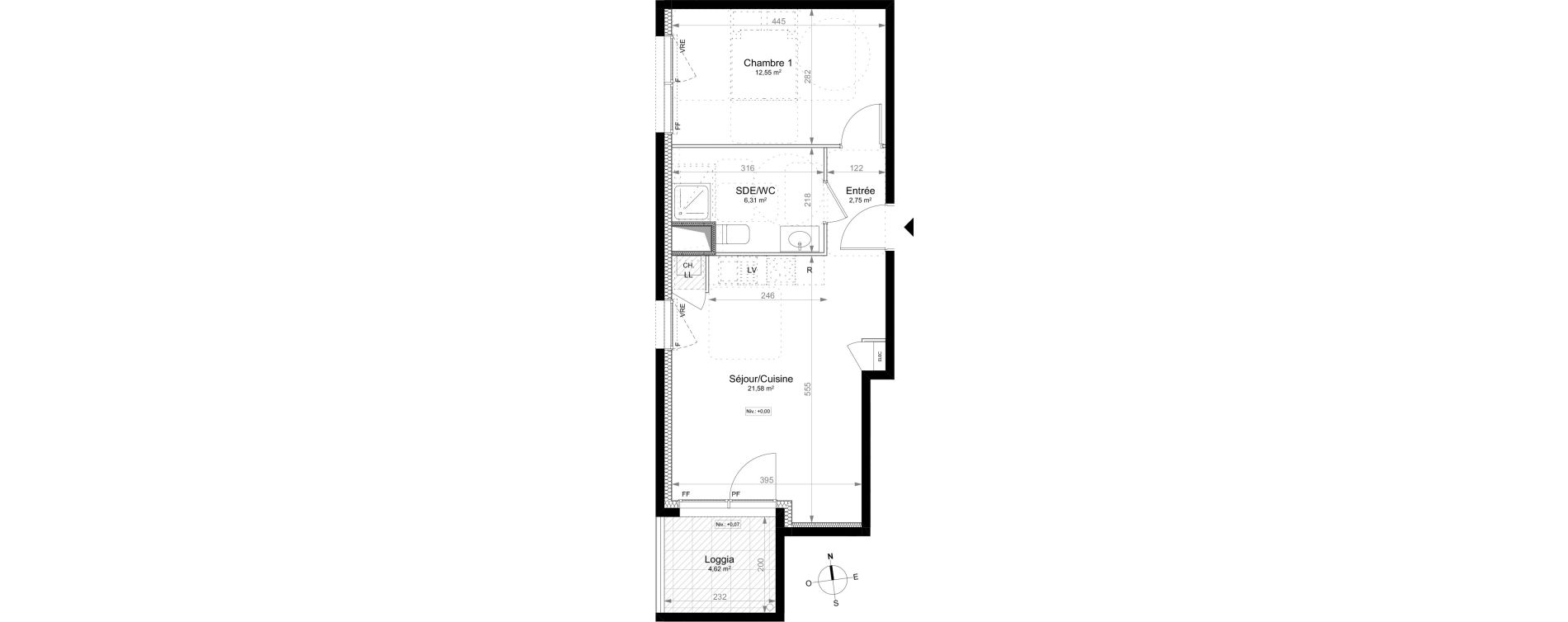 Appartement T2 de 43,19 m2 &agrave; Saint-Jacques-De-La-Lande La morinais