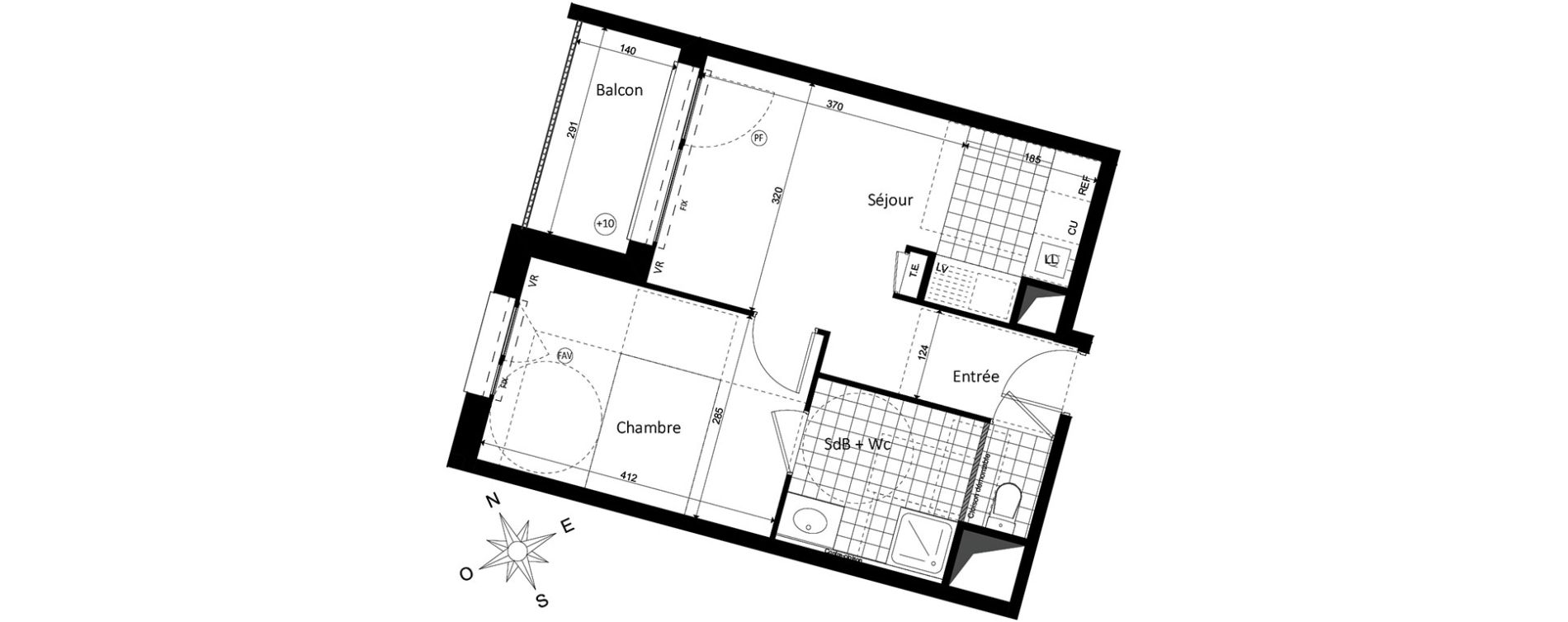 Appartement T2 de 37,26 m2 &agrave; Saint-Jacques-De-La-Lande Centre