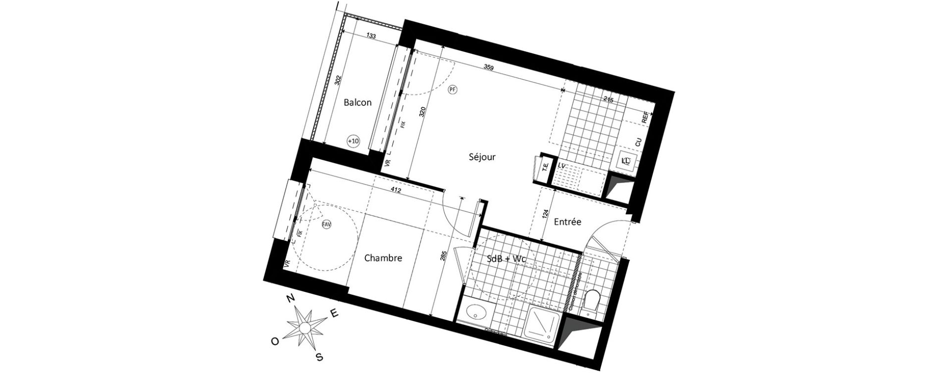 Appartement T2 de 37,50 m2 &agrave; Saint-Jacques-De-La-Lande Centre
