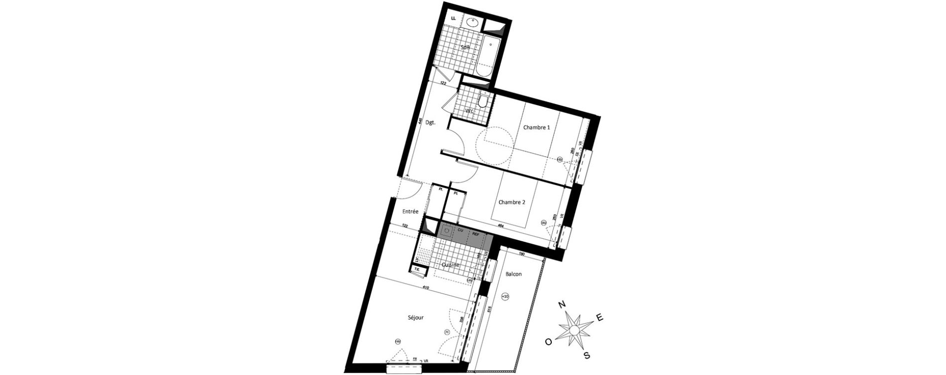 Appartement T3 de 62,89 m2 &agrave; Saint-Jacques-De-La-Lande Centre