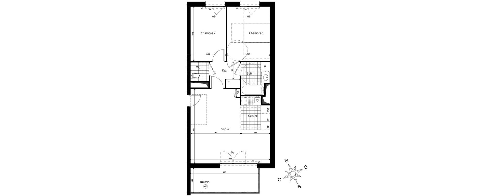 Appartement T3 de 63,08 m2 &agrave; Saint-Jacques-De-La-Lande Centre