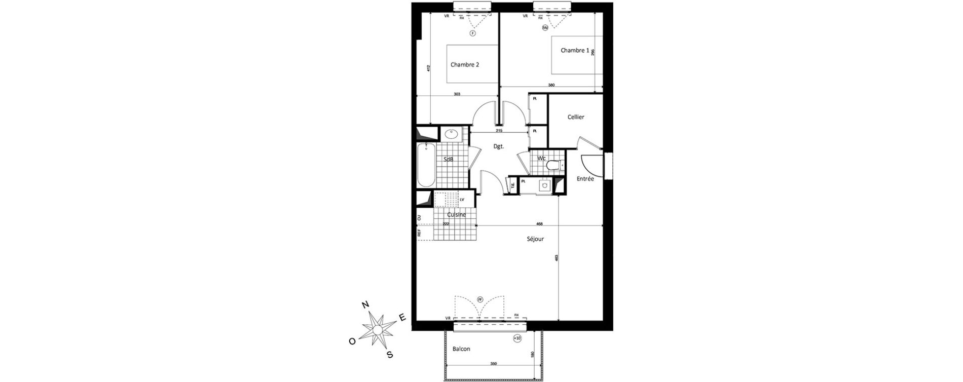 Appartement T3 de 74,88 m2 &agrave; Saint-Jacques-De-La-Lande Centre