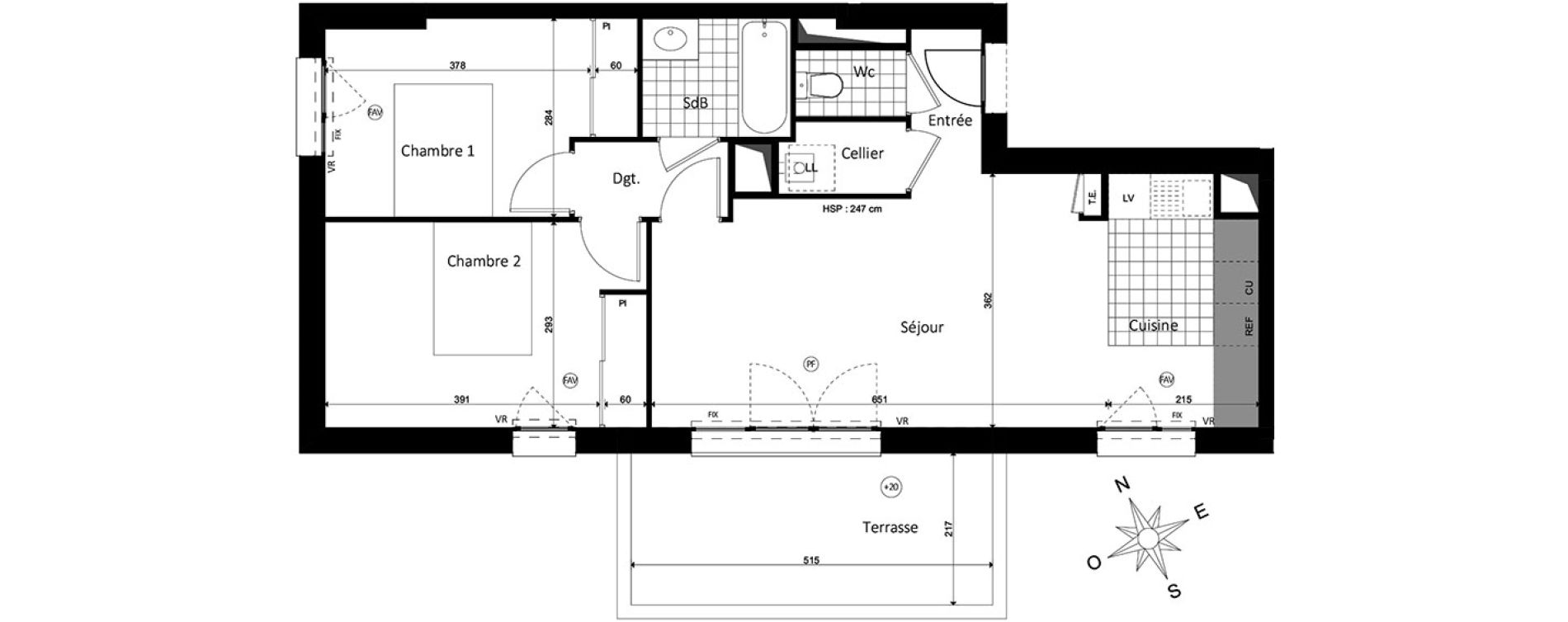 Appartement T3 de 65,22 m2 &agrave; Saint-Jacques-De-La-Lande Centre