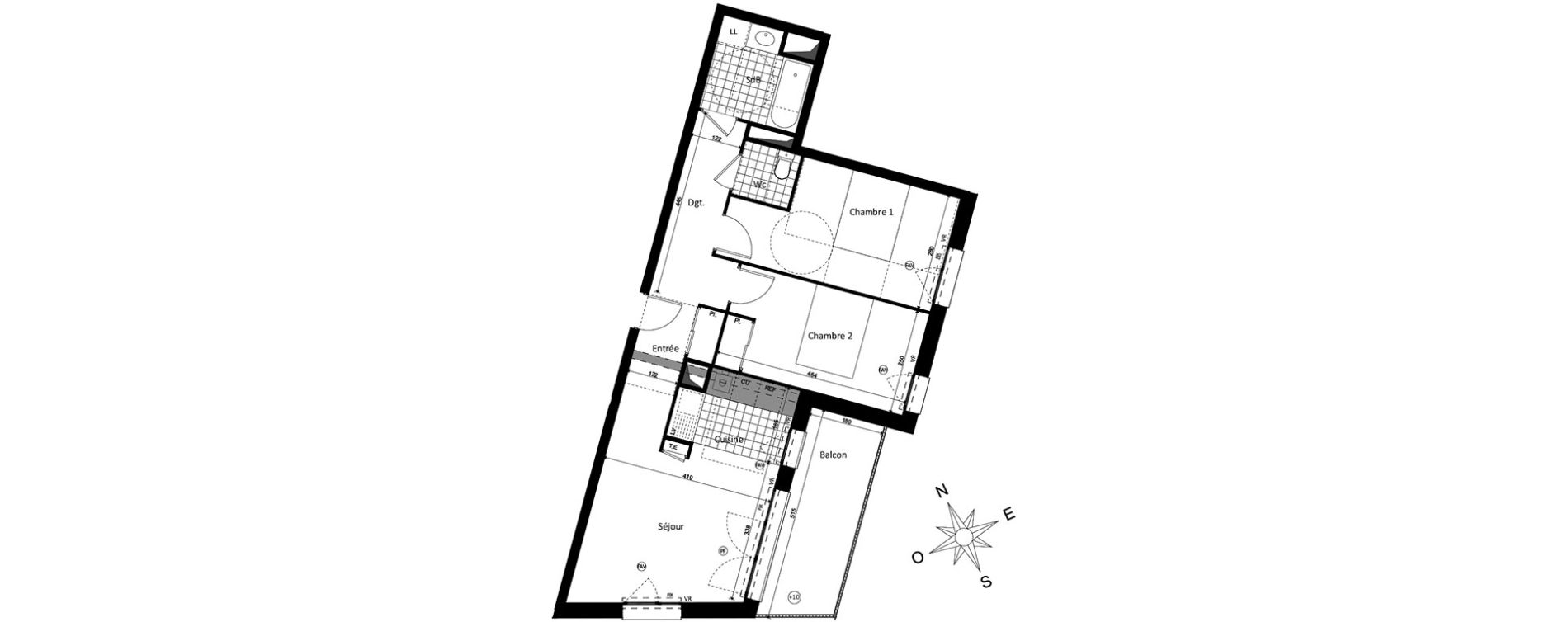 Appartement T3 de 63,73 m2 &agrave; Saint-Jacques-De-La-Lande Centre
