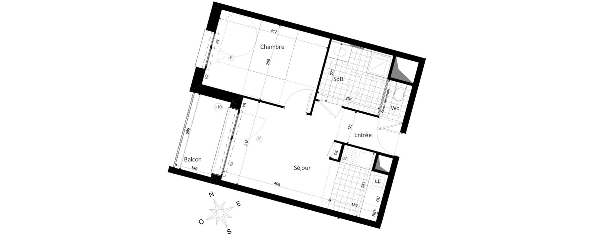 Appartement T2 de 37,85 m2 &agrave; Saint-Jacques-De-La-Lande Centre