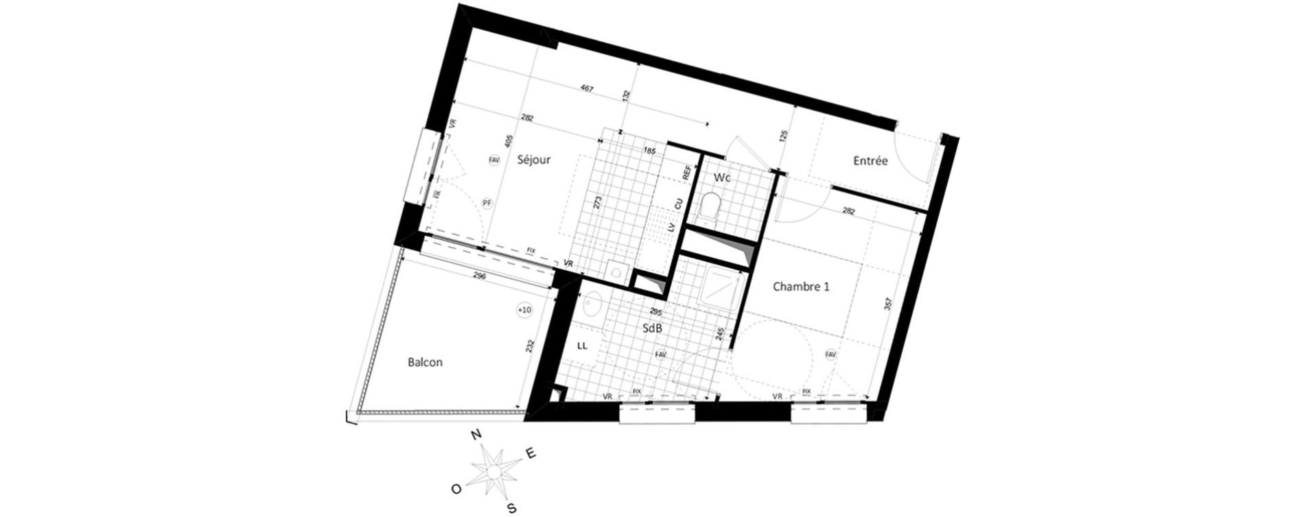 Appartement T2 de 43,50 m2 &agrave; Saint-Jacques-De-La-Lande Centre