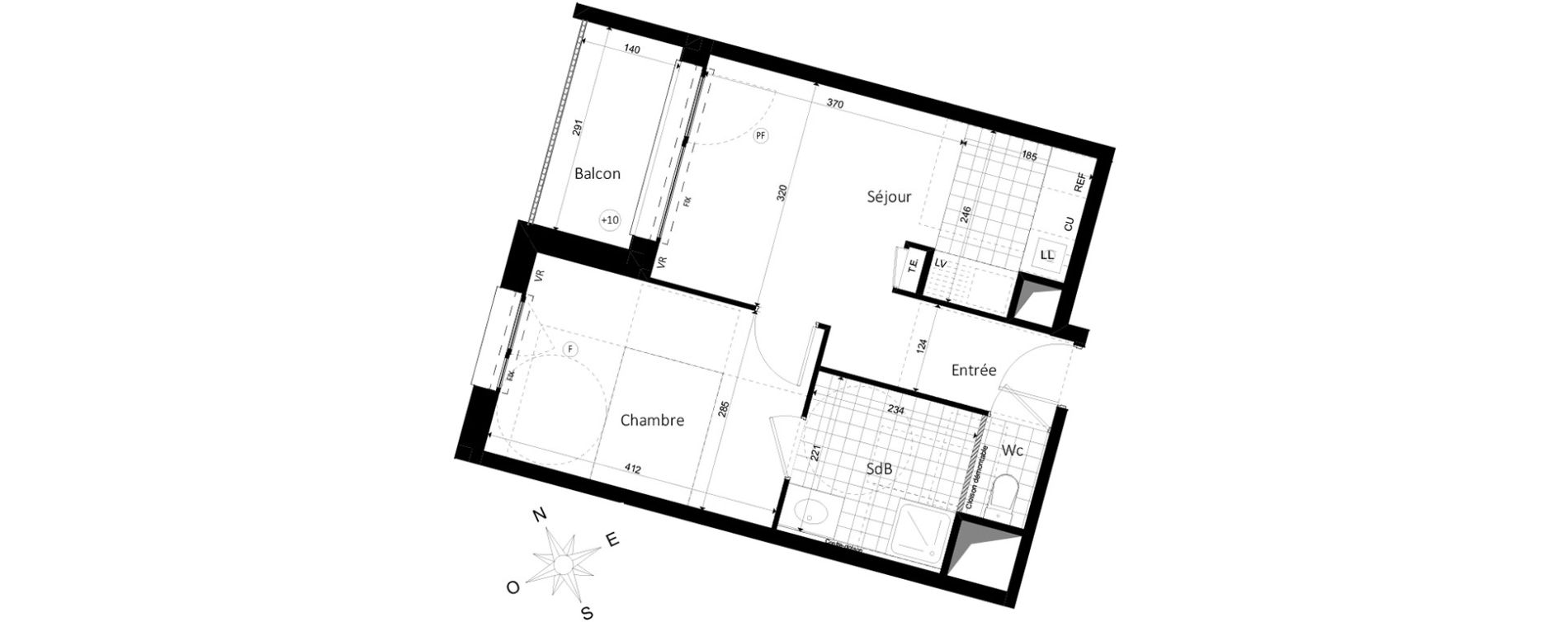 Appartement T2 de 37,16 m2 &agrave; Saint-Jacques-De-La-Lande Centre