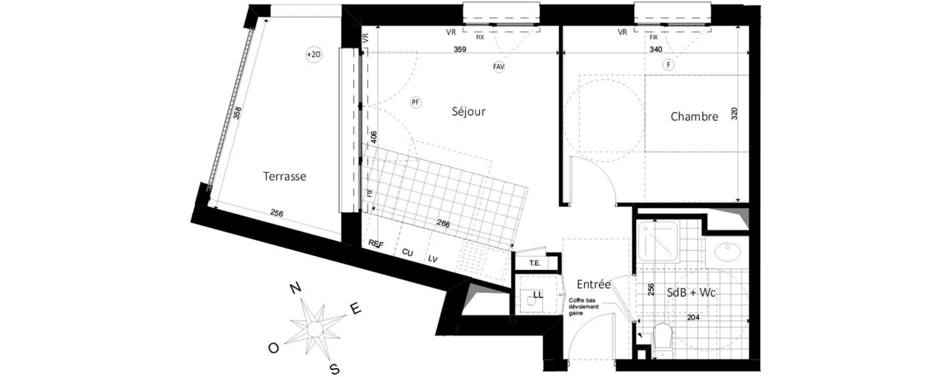 Appartement T2 de 36,21 m2 &agrave; Saint-Jacques-De-La-Lande Centre