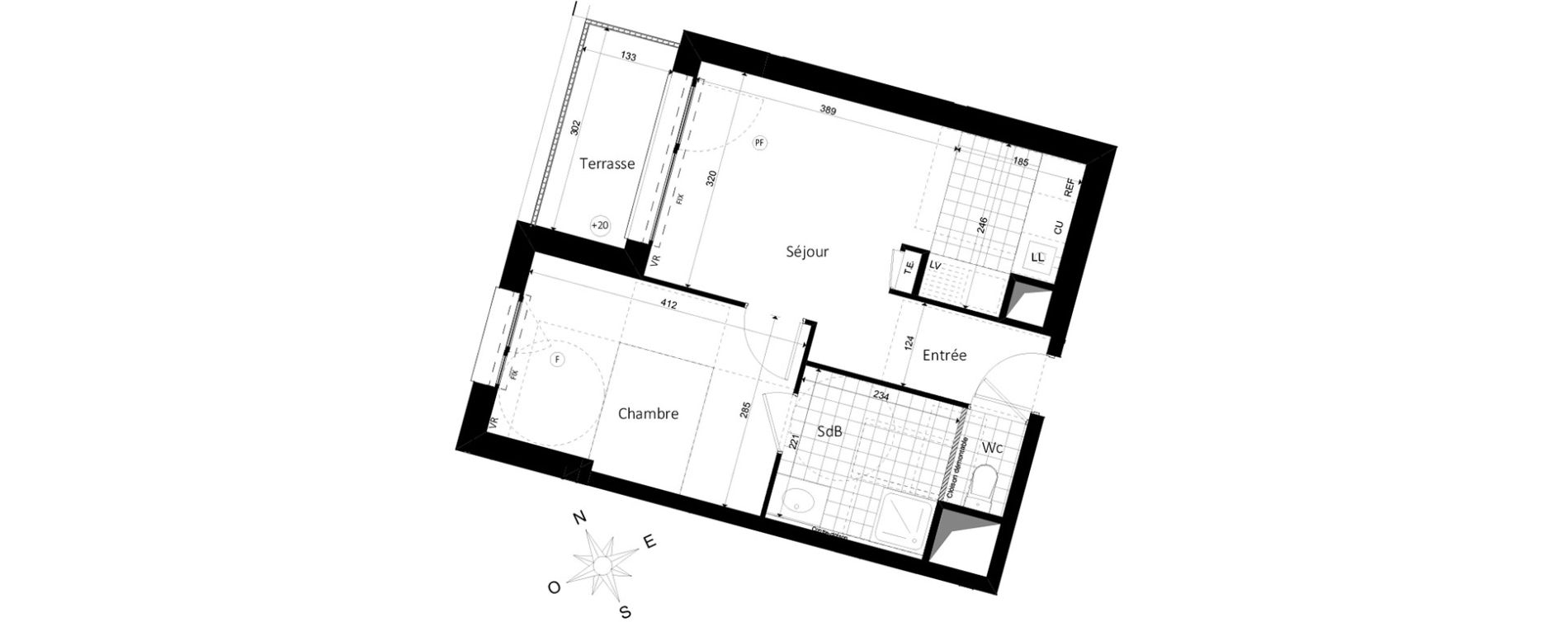 Appartement T2 de 37,37 m2 &agrave; Saint-Jacques-De-La-Lande Centre