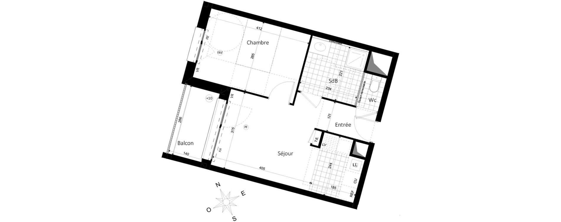 Appartement T2 de 37,76 m2 &agrave; Saint-Jacques-De-La-Lande Centre