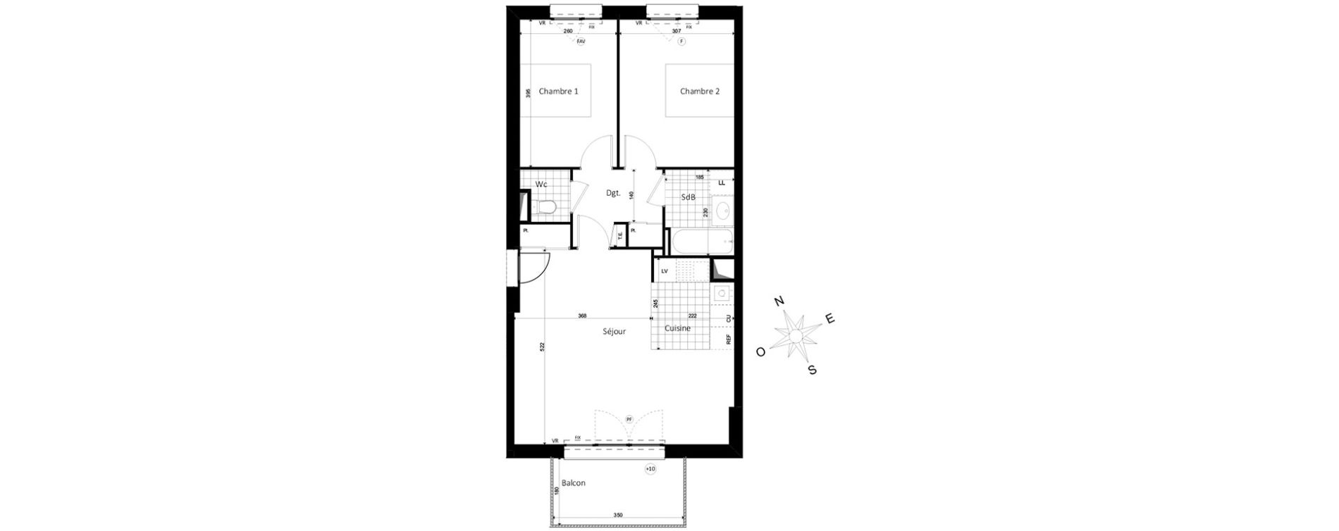 Appartement T3 de 63,19 m2 &agrave; Saint-Jacques-De-La-Lande Centre