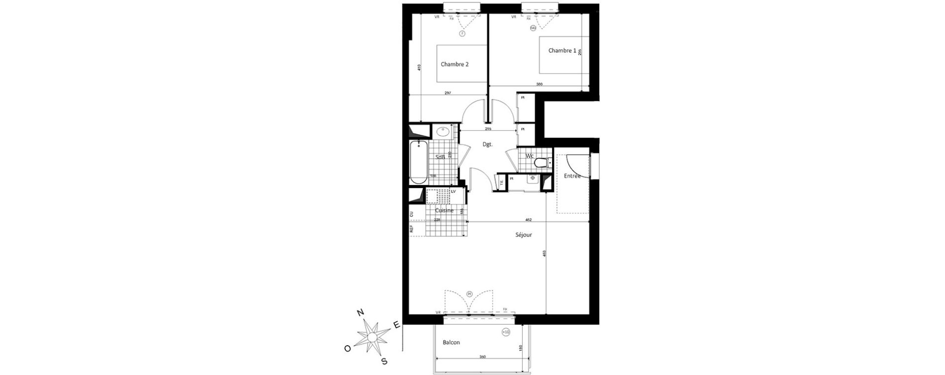 Appartement T3 de 70,05 m2 &agrave; Saint-Jacques-De-La-Lande Centre