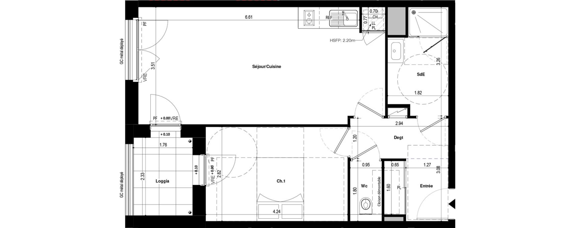 Appartement T2 de 51,33 m2 &agrave; Saint-Jacques-De-La-Lande Le pigeon blanc