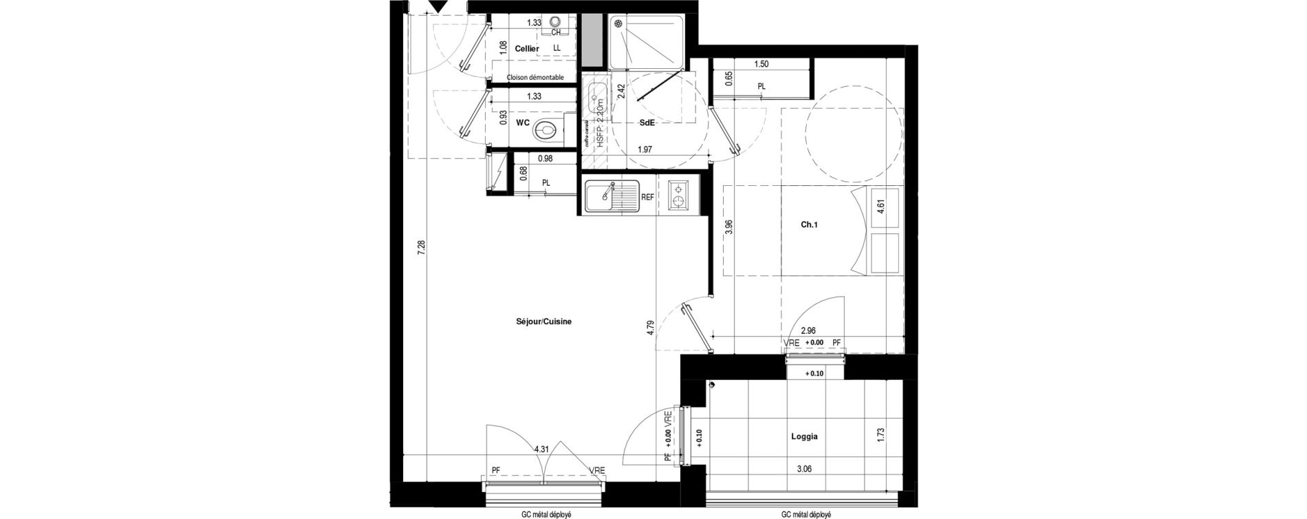 Appartement T2 de 45,59 m2 &agrave; Saint-Jacques-De-La-Lande Le pigeon blanc