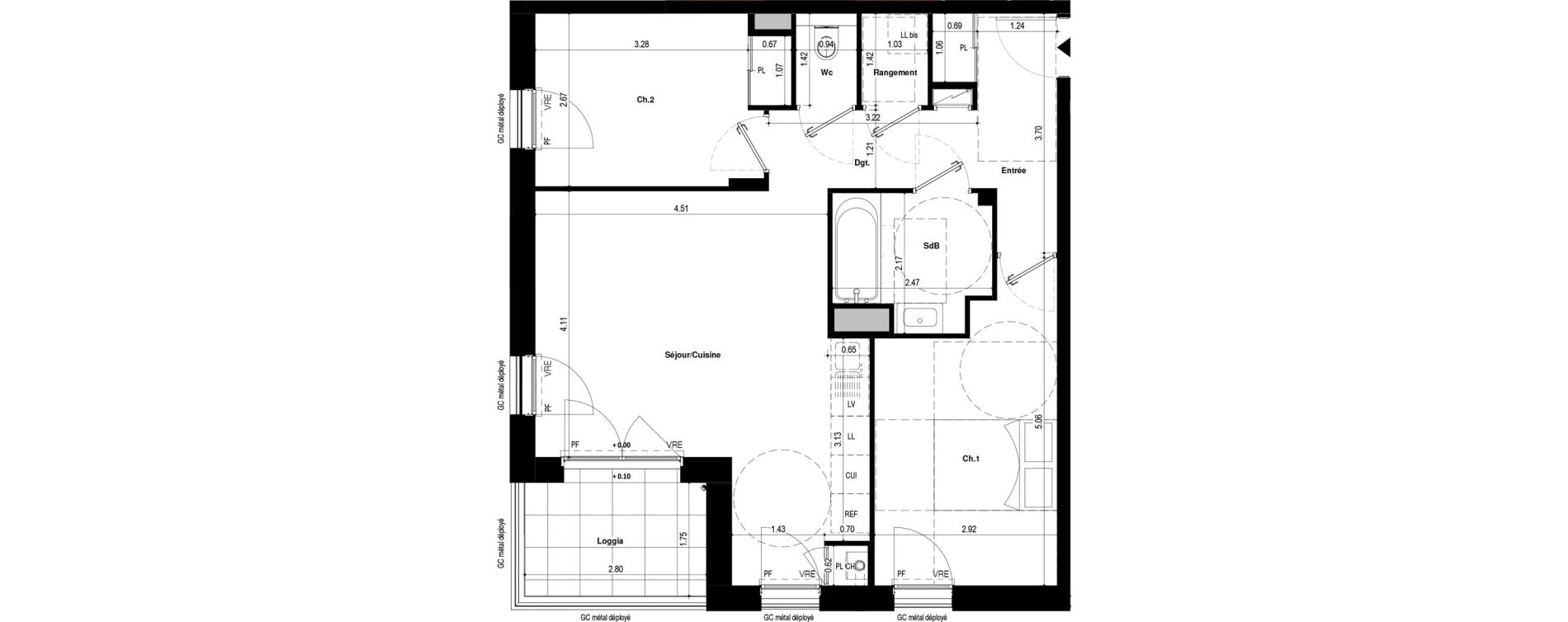 Appartement T3 de 61,93 m2 &agrave; Saint-Jacques-De-La-Lande Le pigeon blanc