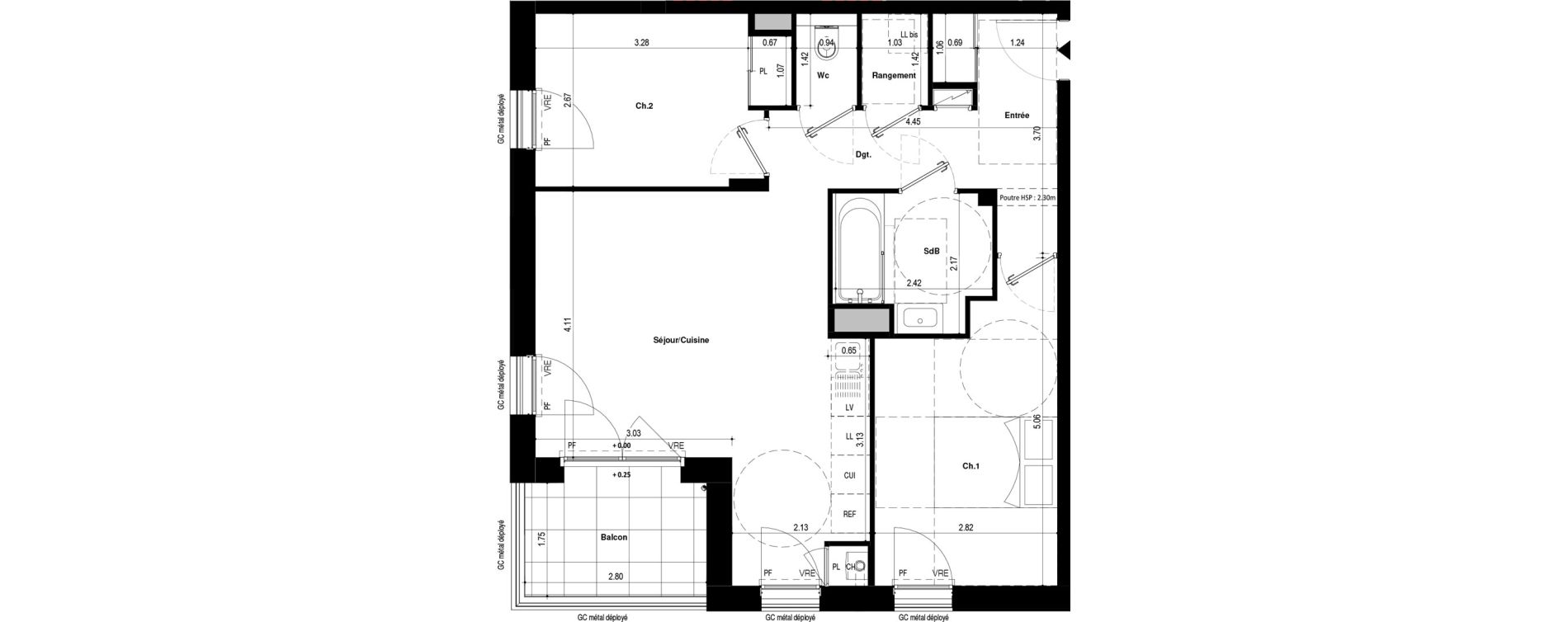 Appartement T3 de 61,93 m2 &agrave; Saint-Jacques-De-La-Lande Le pigeon blanc