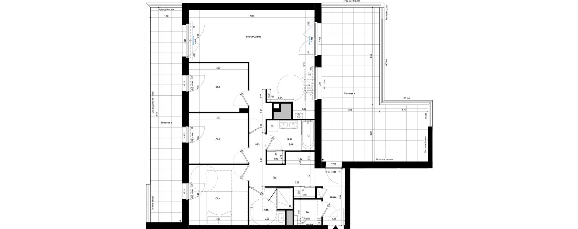 Appartement T4 de 87,10 m2 &agrave; Saint-Jacques-De-La-Lande Le pigeon blanc