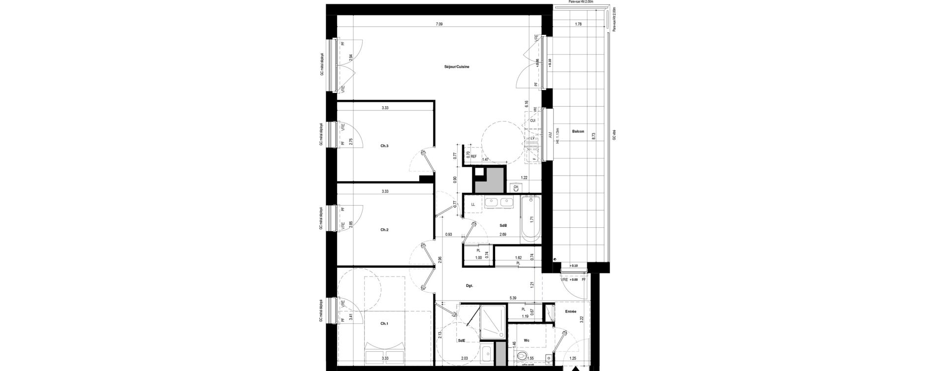 Appartement T4 de 87,10 m2 &agrave; Saint-Jacques-De-La-Lande Le pigeon blanc