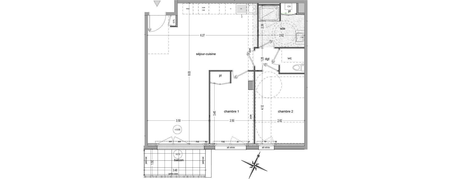 Appartement T3 de 67,54 m2 &agrave; Saint-Jacques-De-La-Lande Le pigeon-blanc