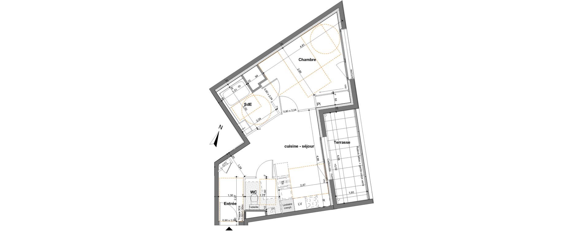 Appartement T2 de 42,16 m2 &agrave; Saint-Jacques-De-La-Lande Le pigeon blanc